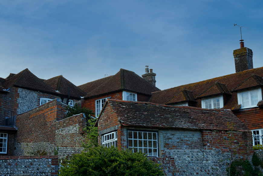 old houses in arlington with red brick and cobblestones